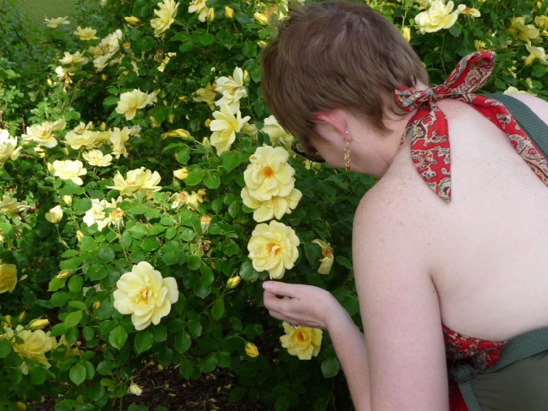 Stopping to smell the flowers.JPG